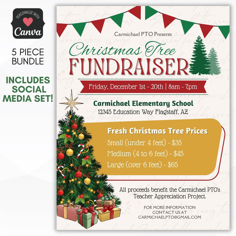 christmas tree fundraiser flyer template