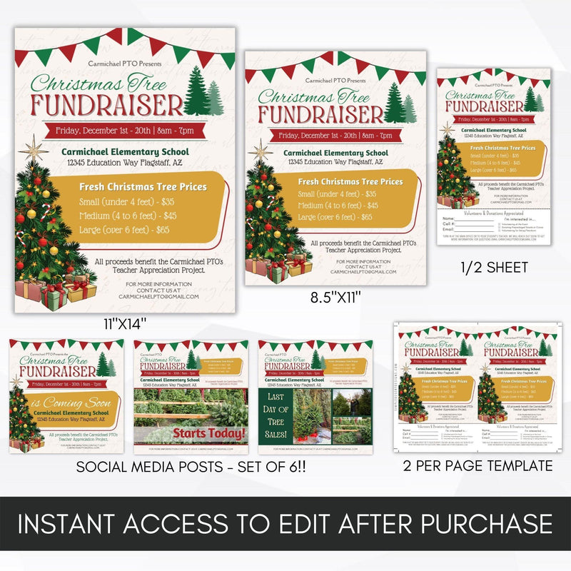 editable christmas fundraising flyers