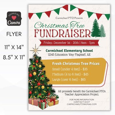 christmas tree fundraiser flyer template
