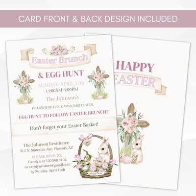 editable easter egg hunt invitations church