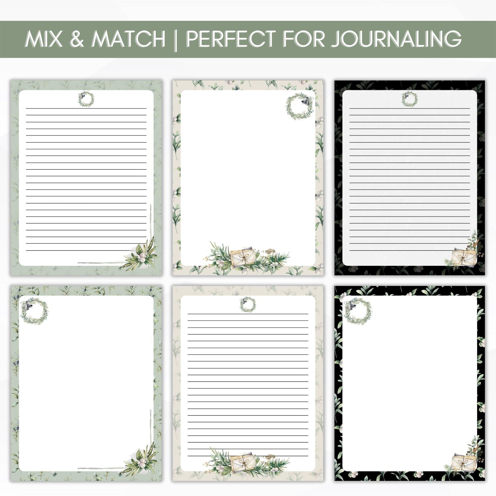 printable journal paper writing paper set