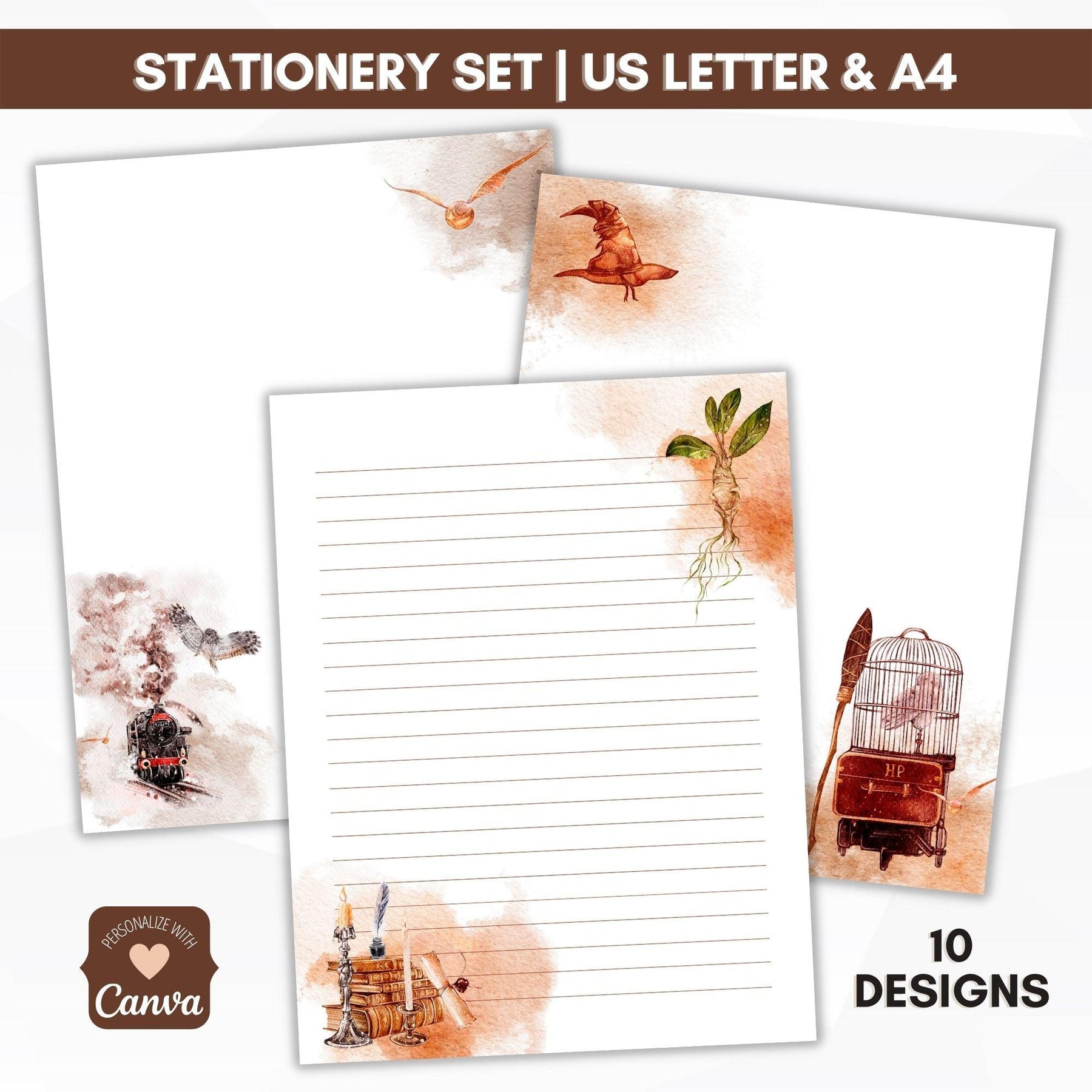 Vintage Wizard Journal Paper Stationery Set | Simple Desert Designs