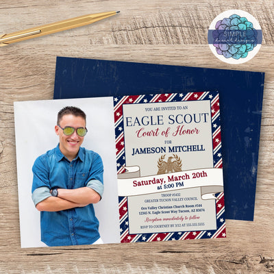 photo eagle scout court of honor ceremony reception invitation