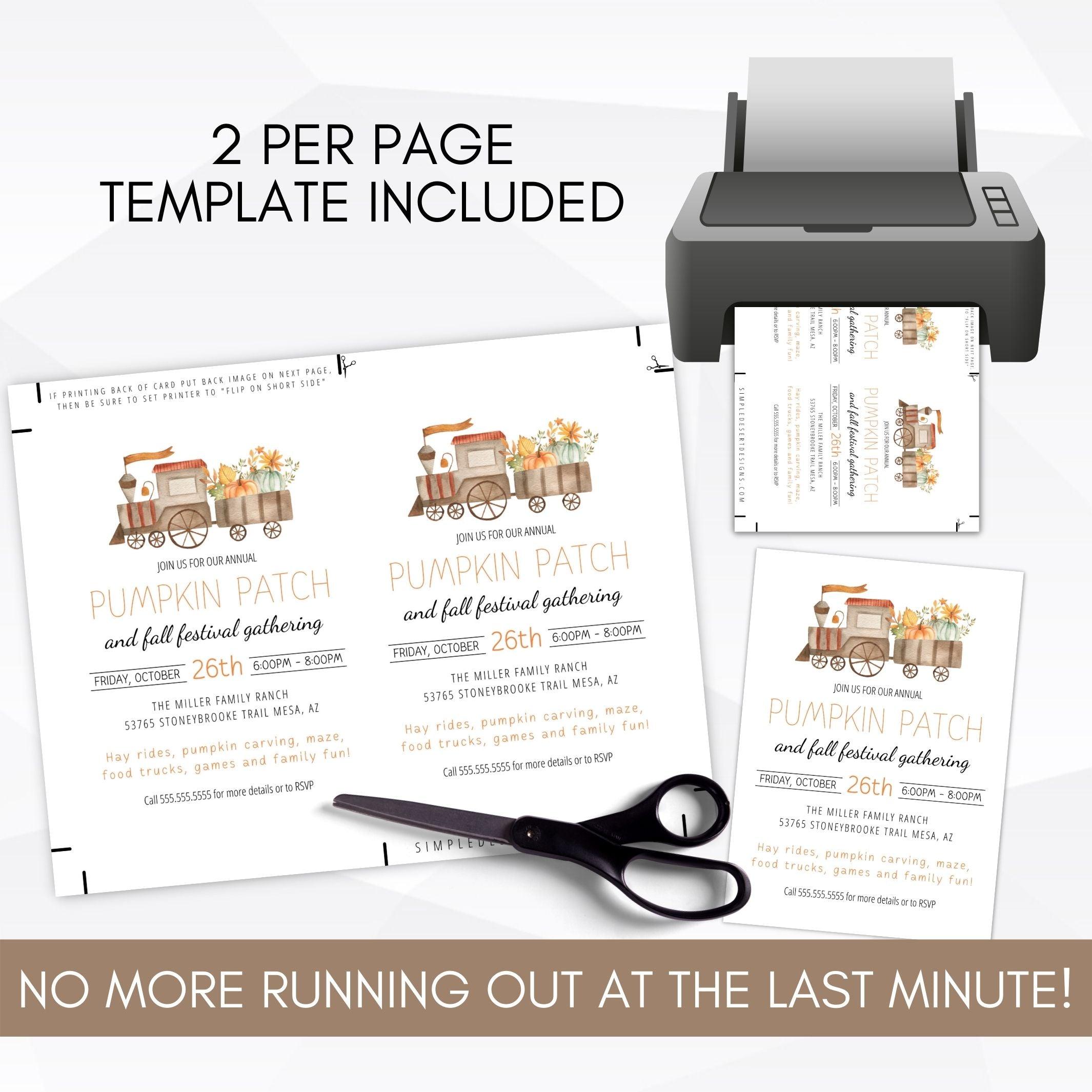 printable halloween thanksgiving fall invitation