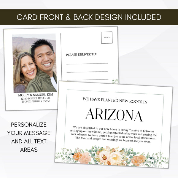 Botanical Address Card Template - Simple Desert Designs