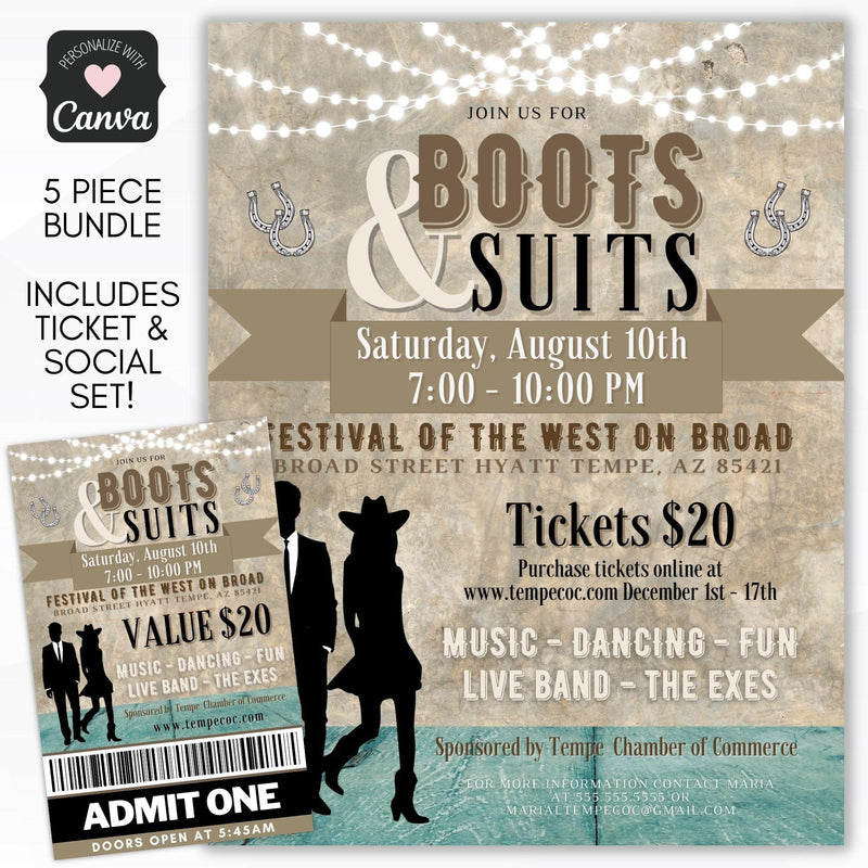 Western Barn Dance Flyer Ticket Bundle – Simple Desert Designs western-barn-dance-flyer-ticket-bundle-simple-desert-designs