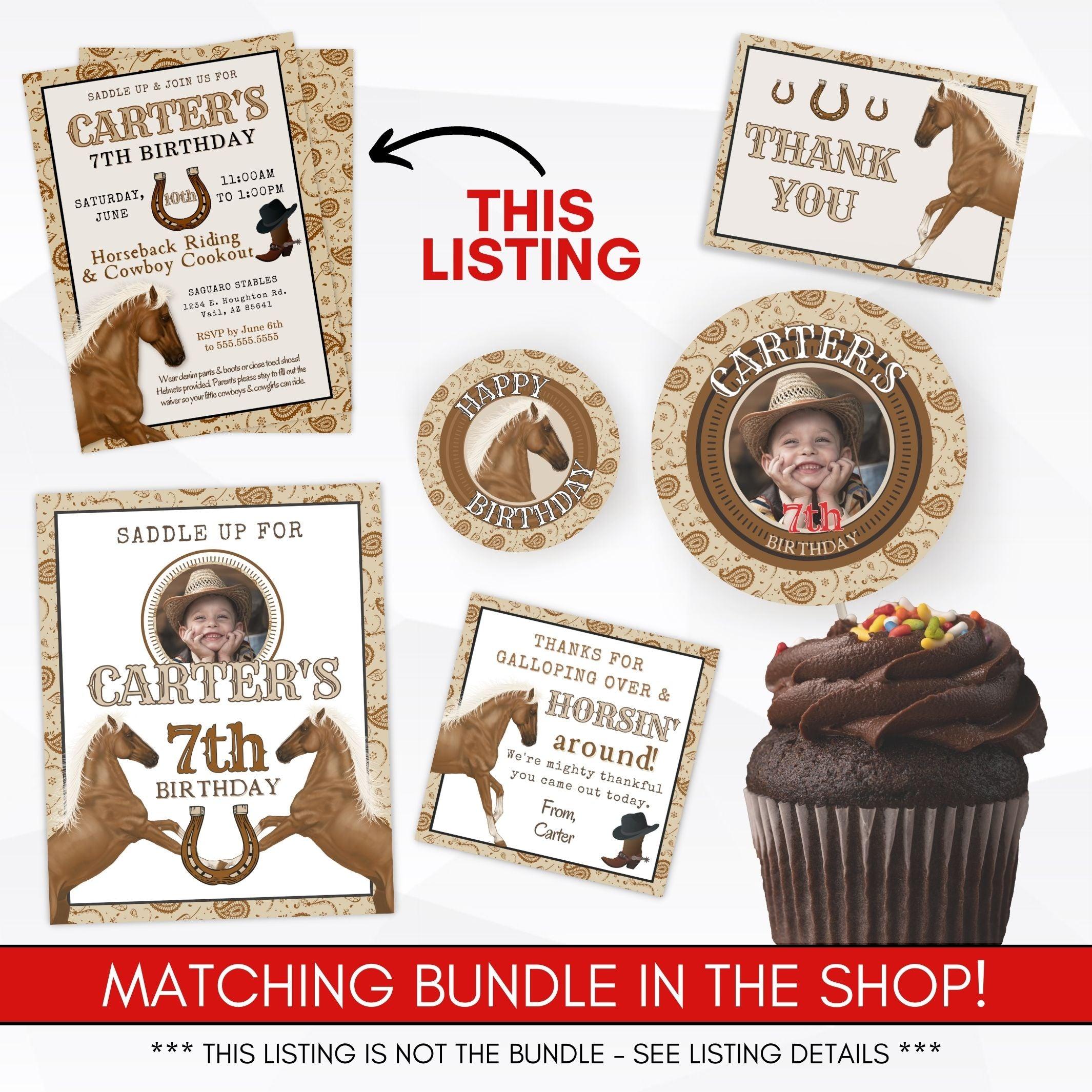 saddle up birthday party invitation