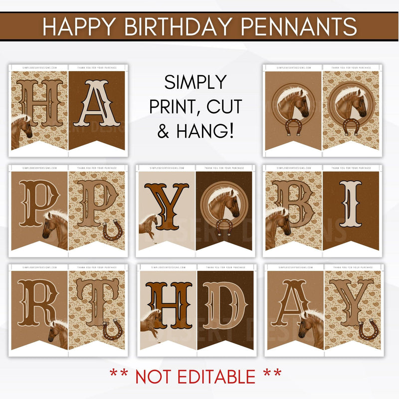 cowboy birthday party invitation suite