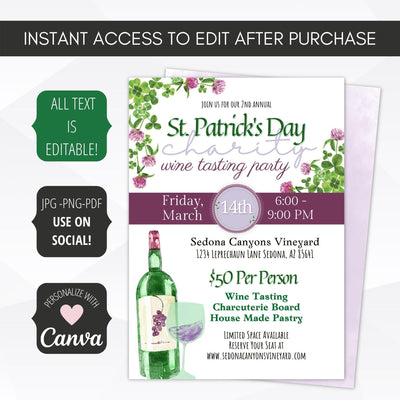 elegant st patricks dinner party invitation