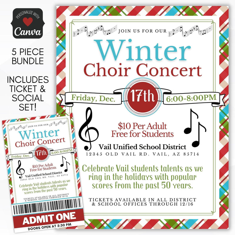 winter holiday choir concert flyer