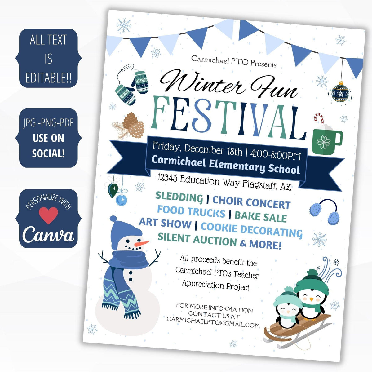 Winter Festival Flyer & Poster Set - Simple Desert Designs