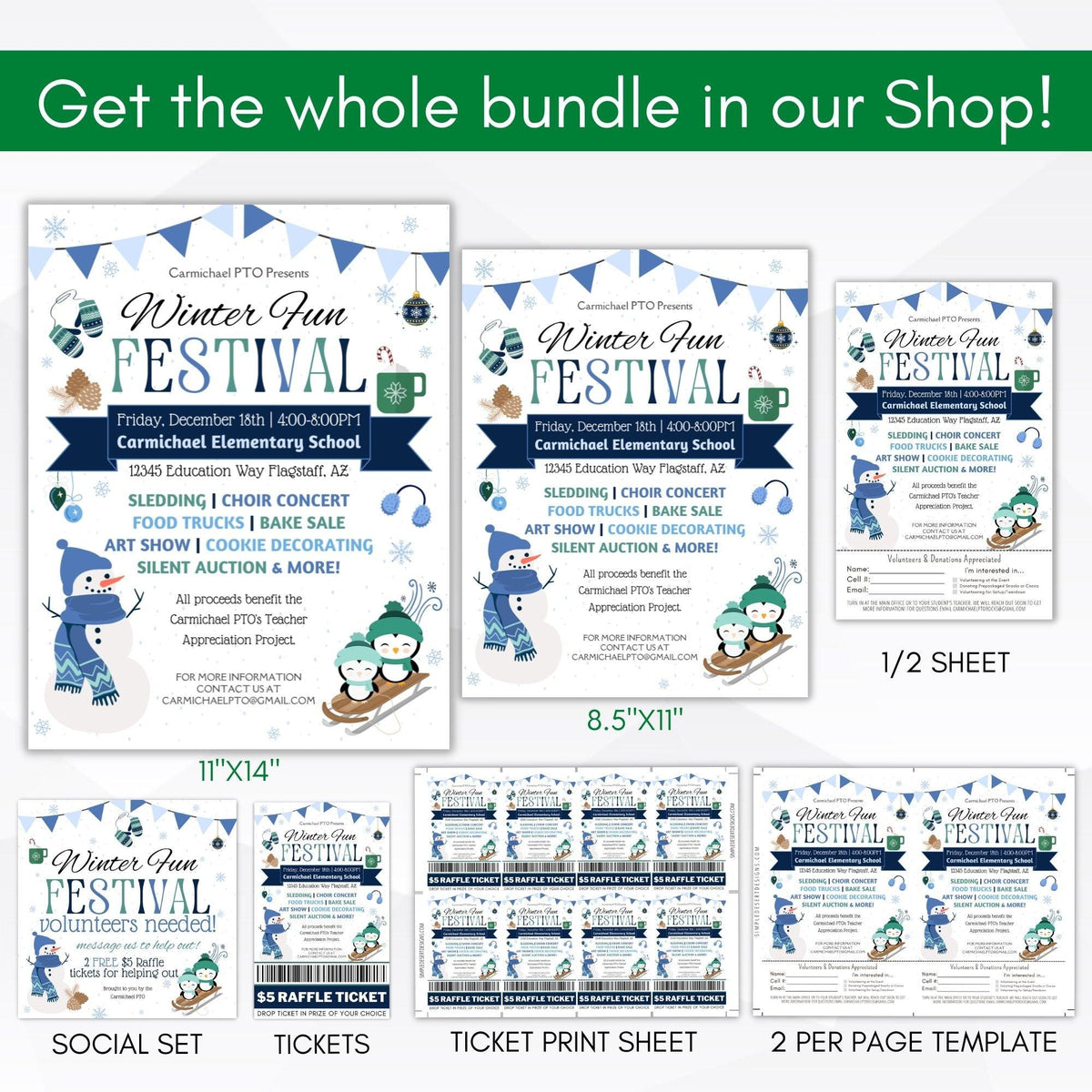 Winter Festival Flyer & Poster Set - Simple Desert Designs