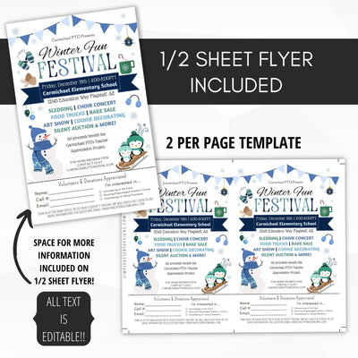 Winter Festival Holiday Flyer Social Media Template BUNDLE - Simple Desert Designs