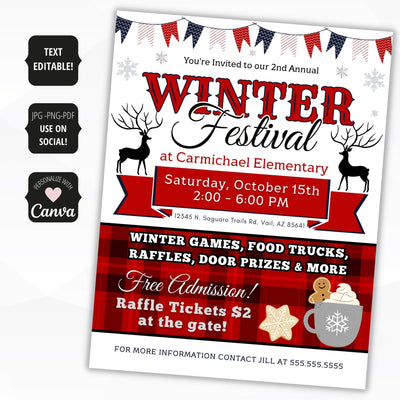 winter fundraiser flyer for schools