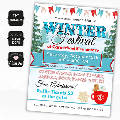 winter fundraiser flyer