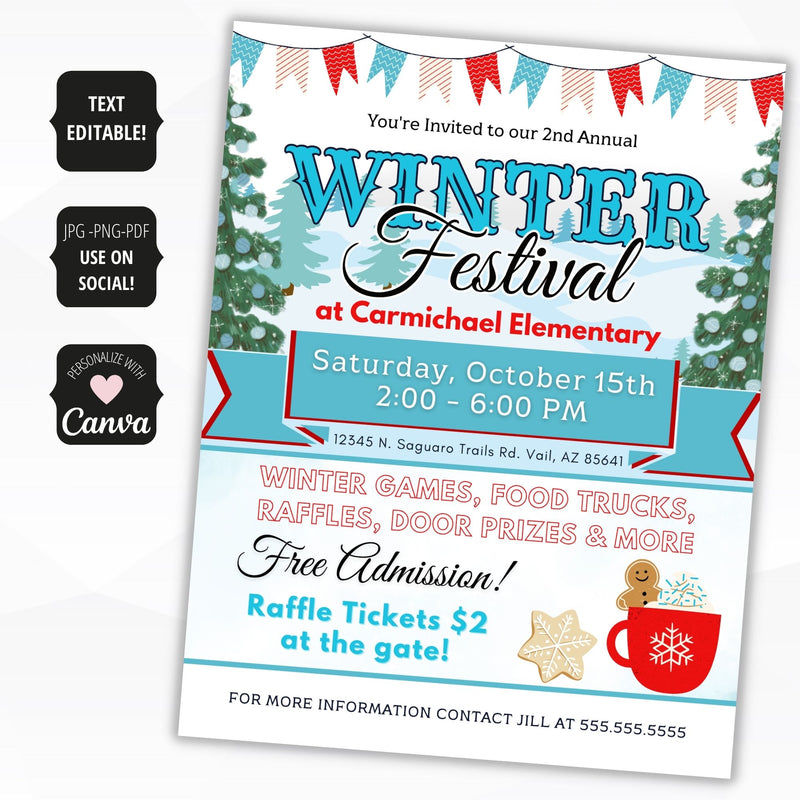 winter fundraiser flyer