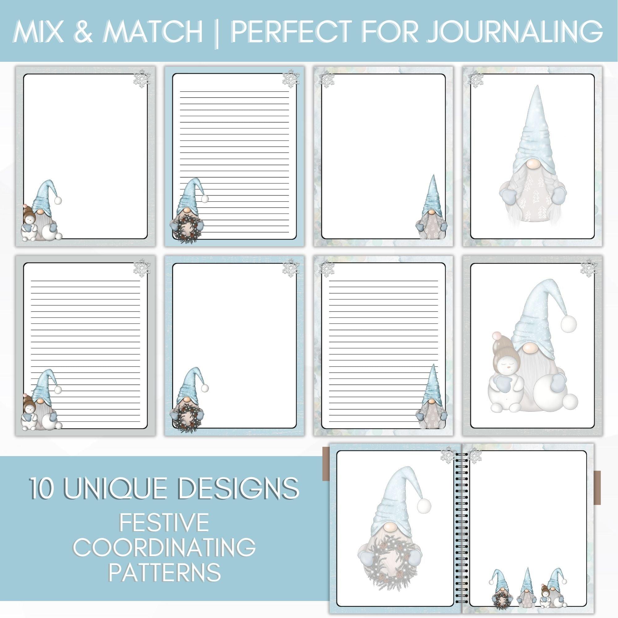 gnome themed stationery paper set printable