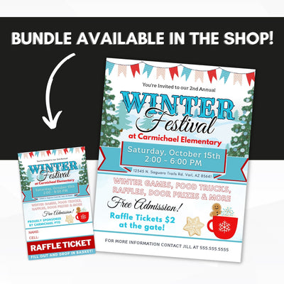 winter festival flyer and ticket templates
