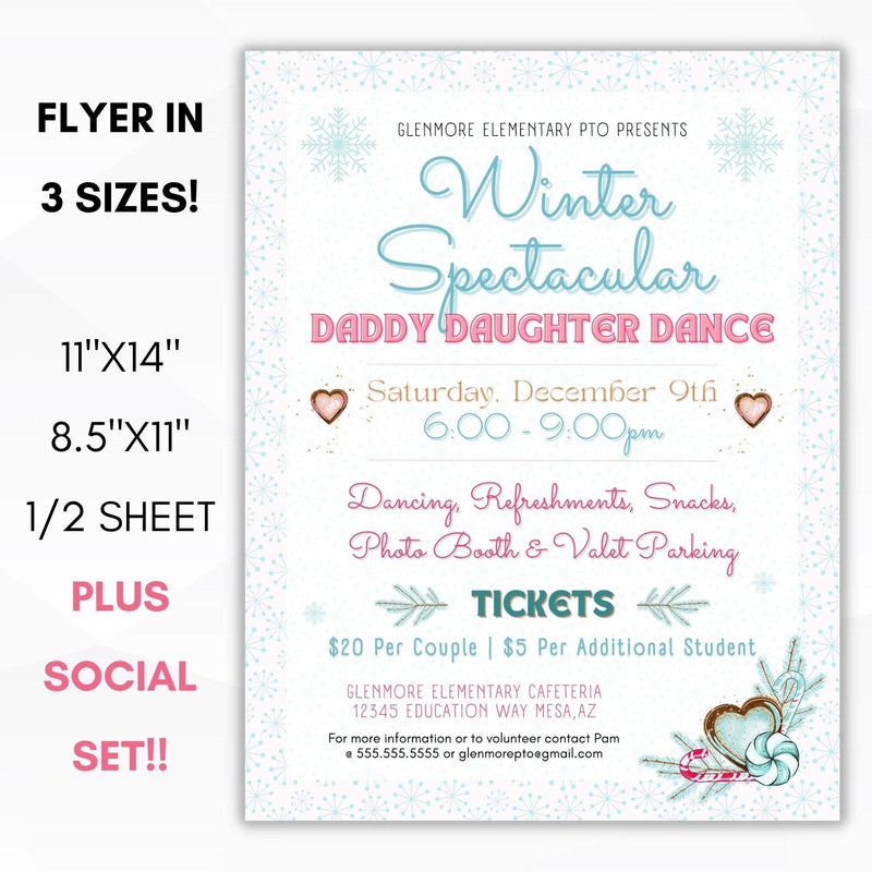 holiday school dance flyer editable template