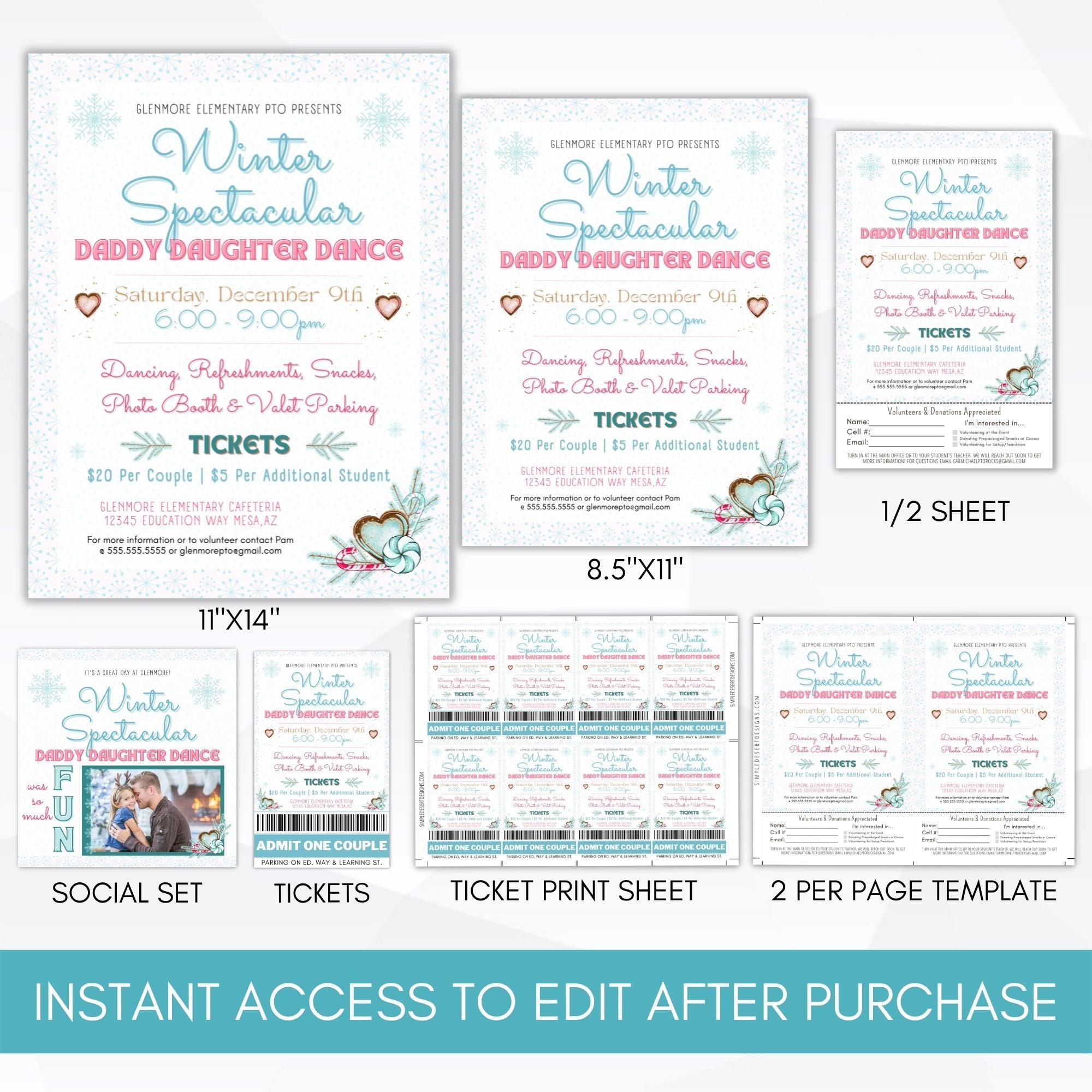 christmas dance flyer editable template