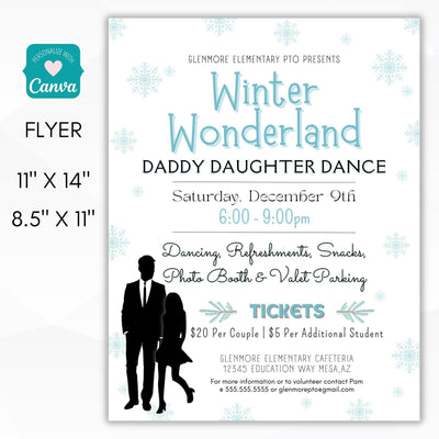 Winter Wonderland Daddy Daughter Dance Flyer SET - Simple Desert Designs