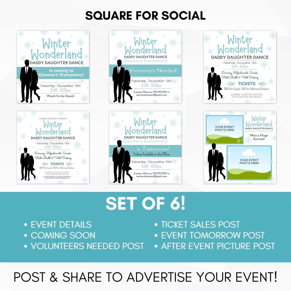 Winter Wonderland Dance Flyer & Ticket Template - Simple Desert Designs