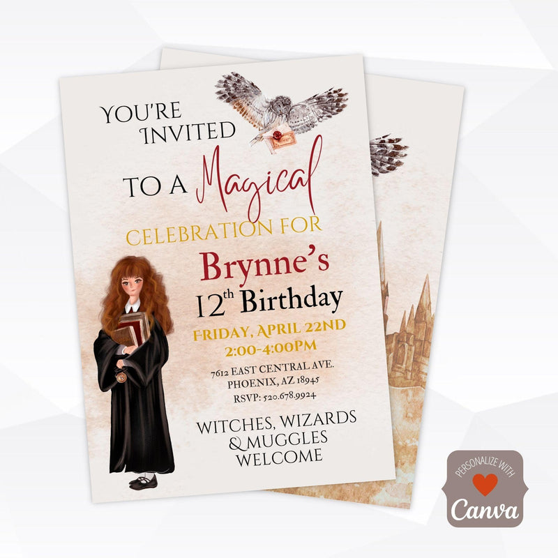 magic themed birthday invitation template