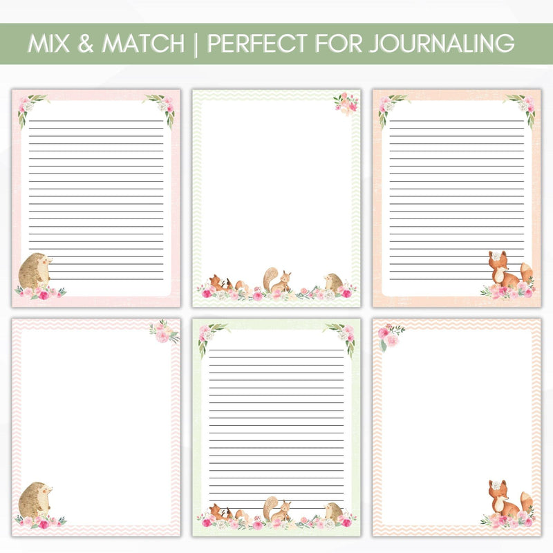 printable journal paper writing paper set