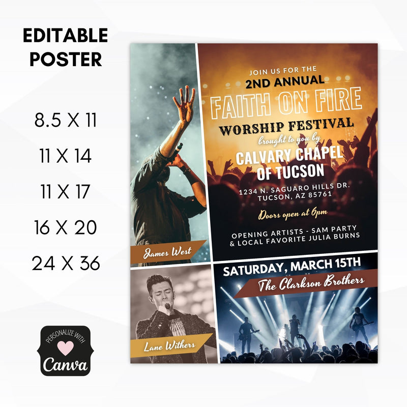 christian worship night flyer