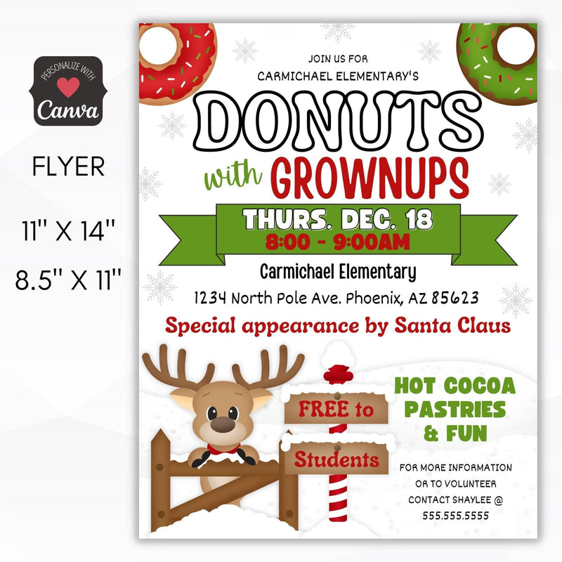 xmas donuts with grownups flyer