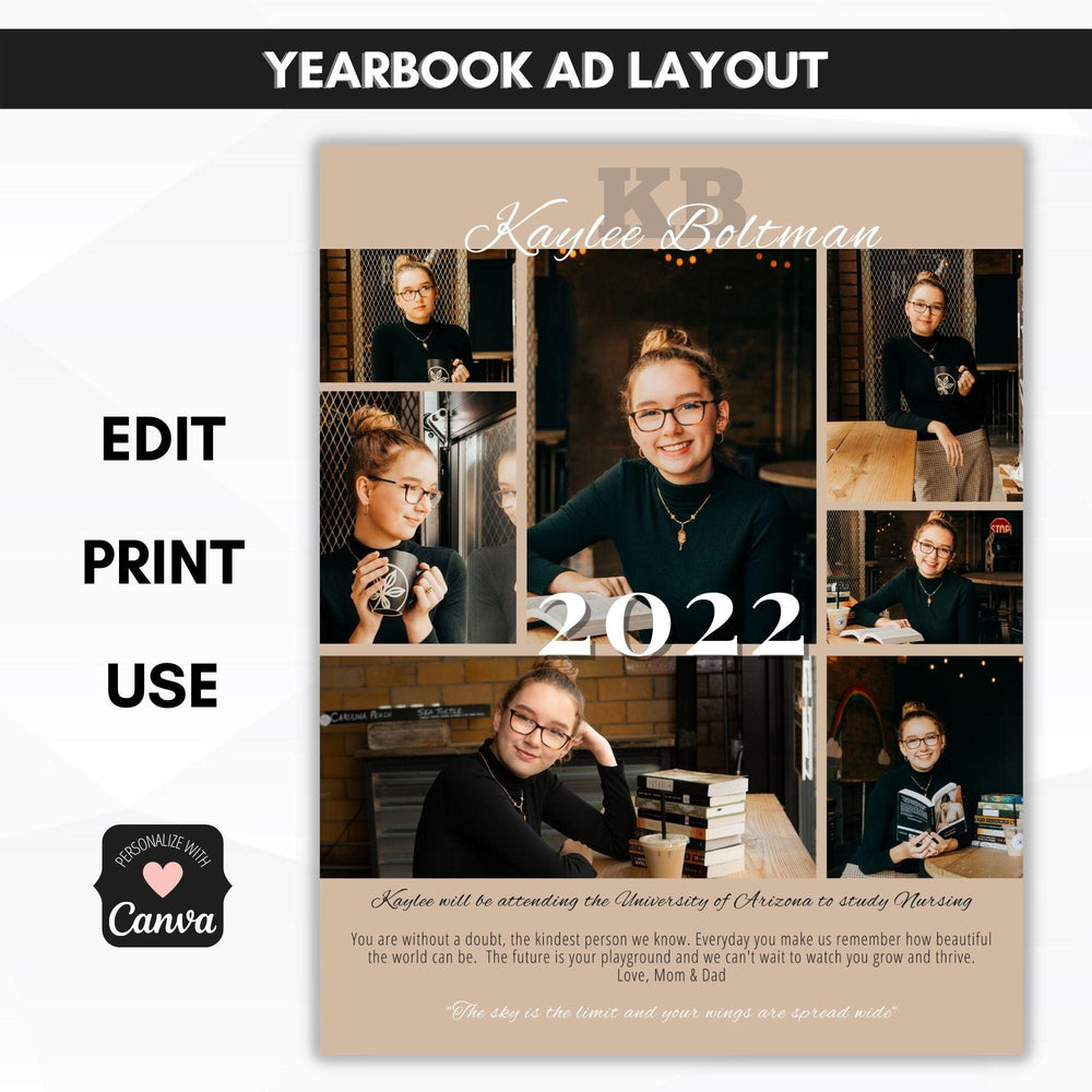 Senior Yearbook Ad Template - Simple Desert Designs