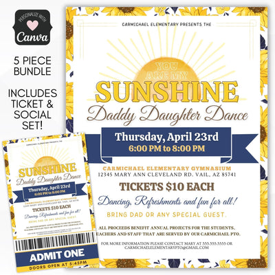 You are my sunshine daddy daughter dance flyer