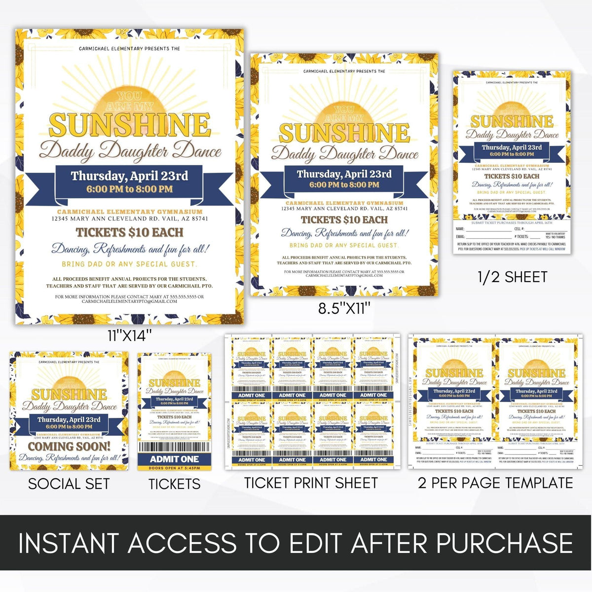 You Are My Sunshine Dance Flyer Set - Simple Desert Designs