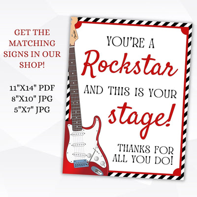 you rock you're a rockstar and this is your stage printable editable thank you gift tag template