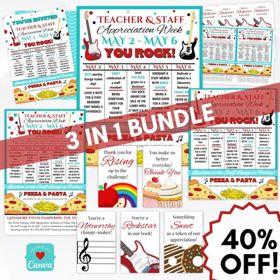 teacher appreciation week invitation sign poster flyer tag set