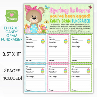 Spring you've been egged candy gram fundraiser sheet