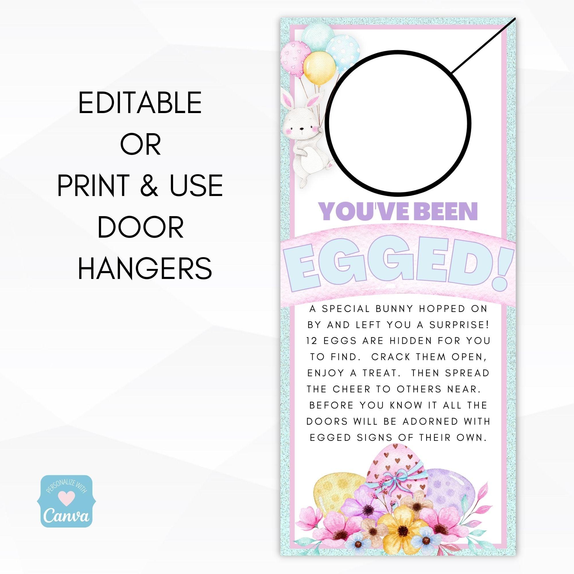 you've been egged door hanger