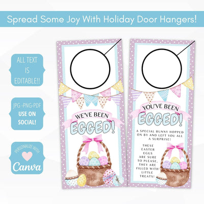 You've Been Egged Door Hanger - EDITABLE - Simple Desert Designs