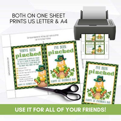 you've been pinched st pattys day printable