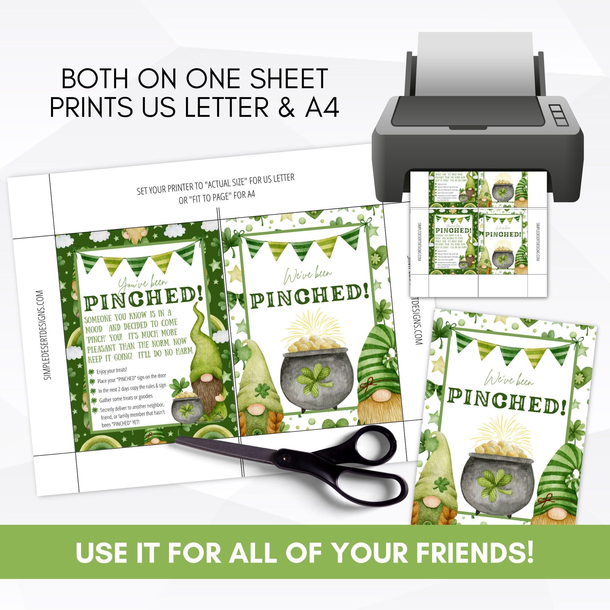 you've been pinched st pattys day printable