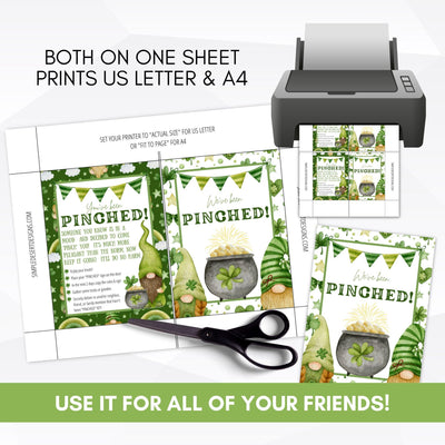 you've been pinched st pattys day printable