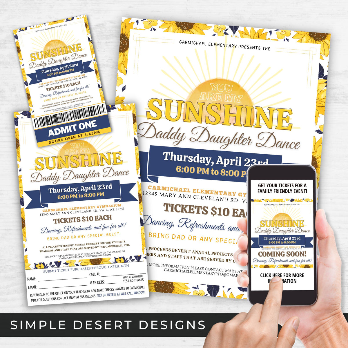 You Are My Sunshine Dance Flyer Set - Simple Desert Designs