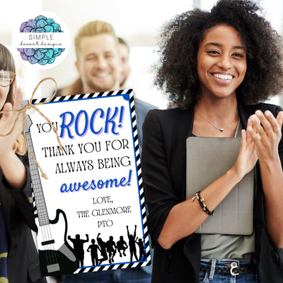 fun you rock rockstar appreciation day week thank you gift tags for school pto pta or teacher employee staff gifts