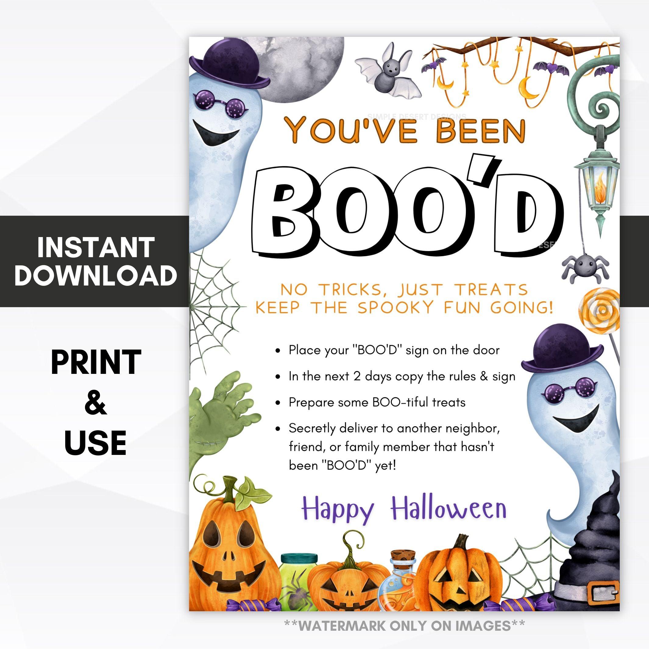 youve been bood ideas for adults printable cards for easy halloween gifts